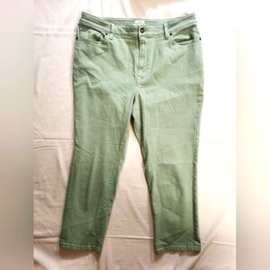 LL Bean Women's Classic Fit 16 Reg Green Pants 506756